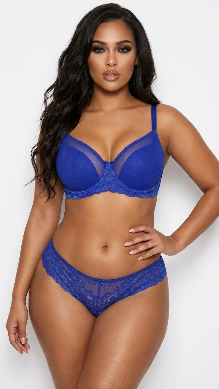 LunaIntim Desteksiz İndigo Toparlayıcı Sütyen Dantel ve Tül Karışımlı Hafif Tasarım - Dantel ve Tül Detay